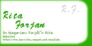 rita forjan business card